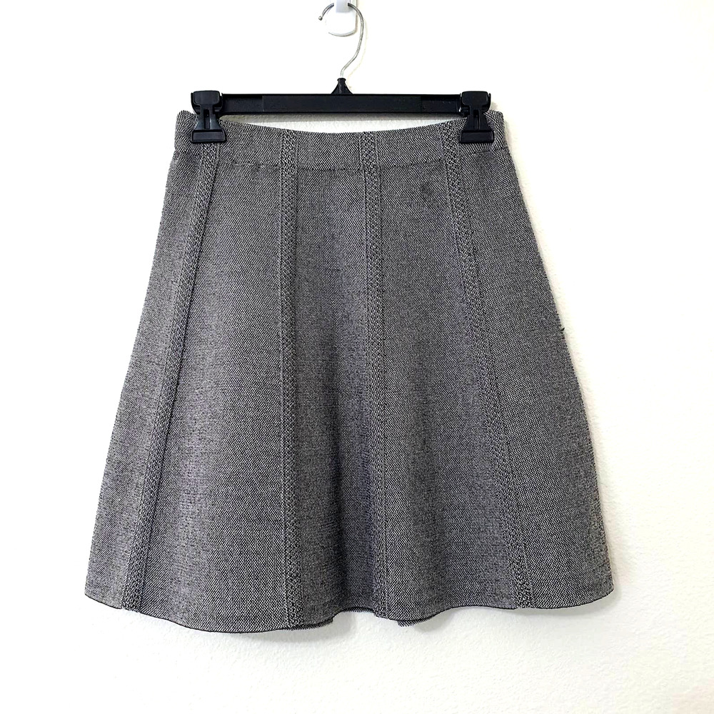 Zara Basic Gray Tweed A-Line Textured Mini Skirt … - image 1